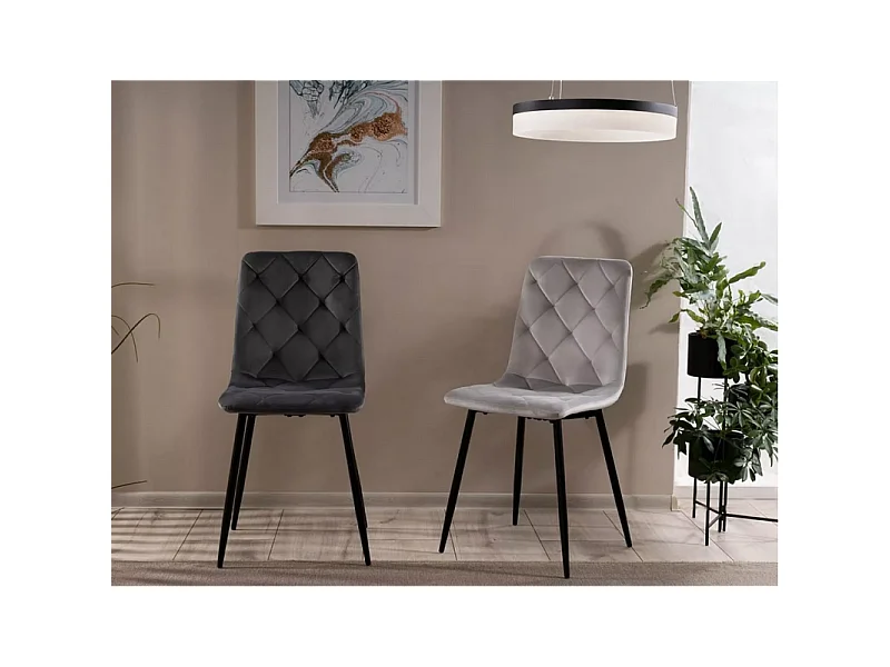 Krzesło tapicerowane JERRY VELVET jasnoszare