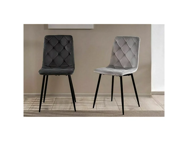 Krzesło tapicerowane JERRY VELVET jasnoszare