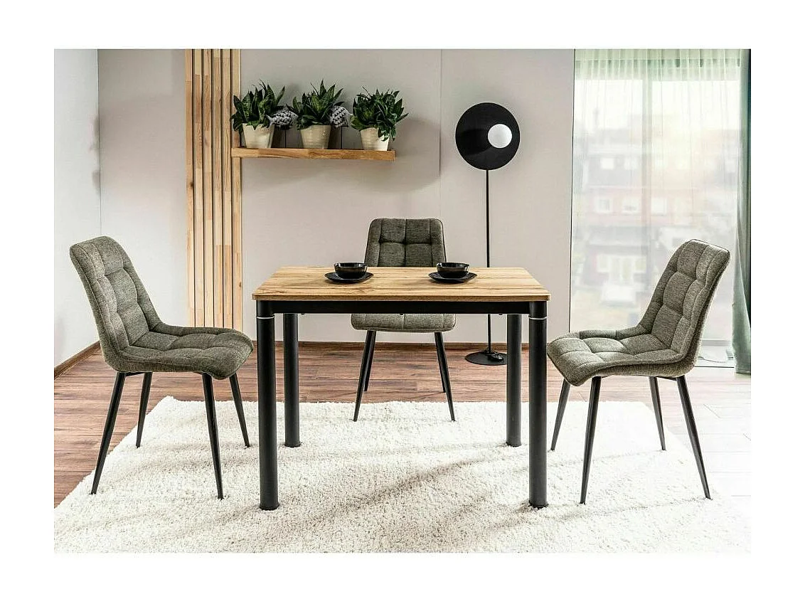 Stół DAMAR 80x60 dąb artisan/czarny mat