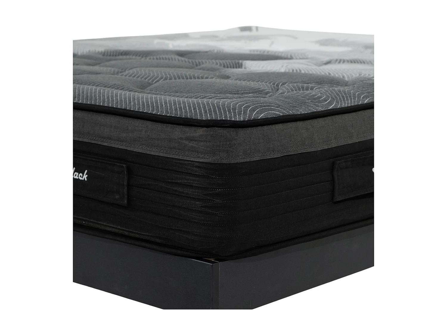 Ensemble Matelas All Black | 160x200 | mémoire | 28 cm | Sommier kit gris