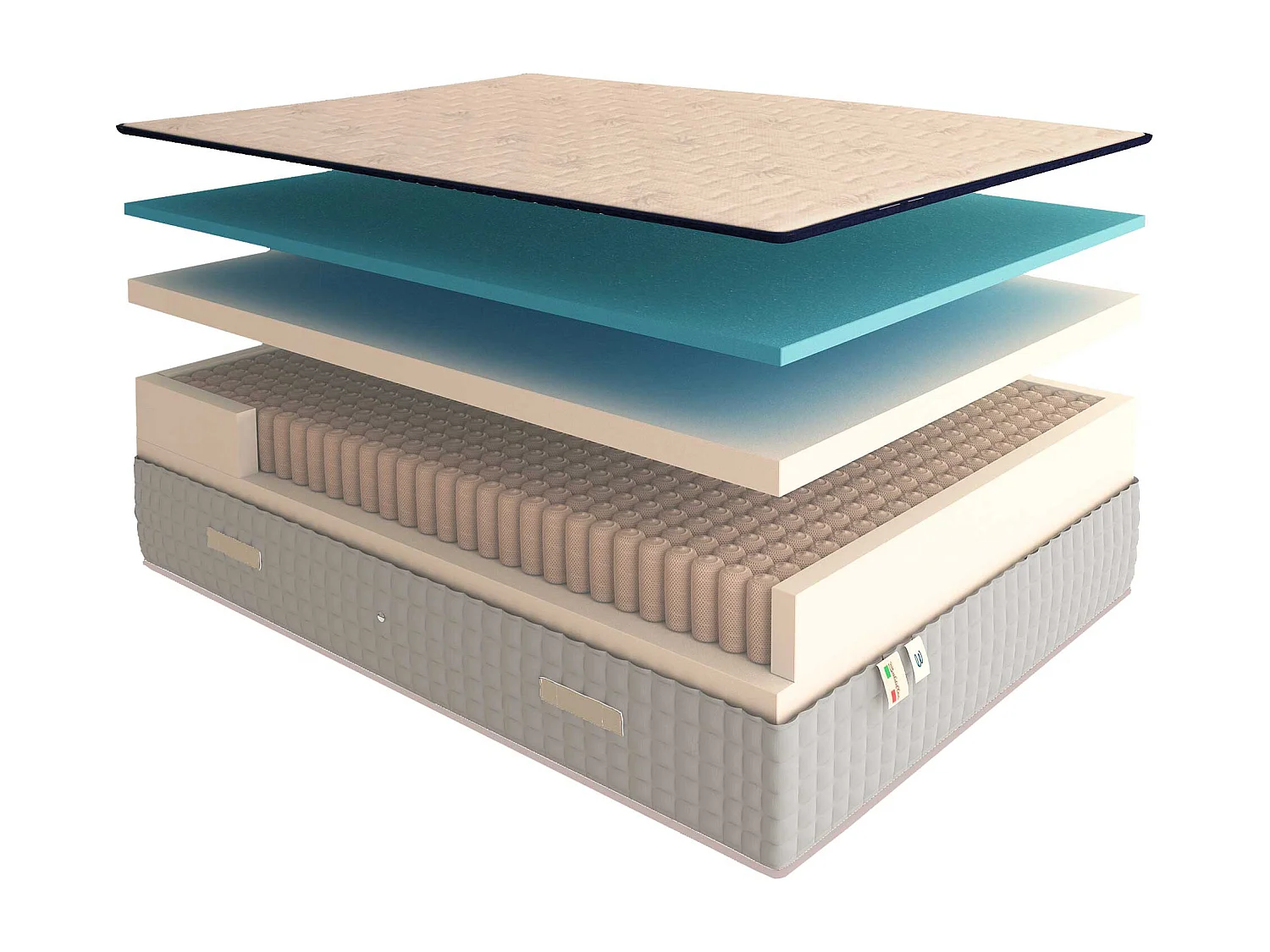 Materasso Molle e 5 Cm Memory Altezza 27 Cm Luxury Matrimoniale 160x190 cm