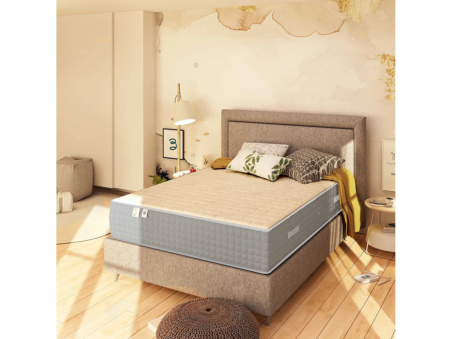 Materasso Molle e 3 Cm Memory Altezza 25 Cm Luxury Matrimoniale Francese 140x200 cm