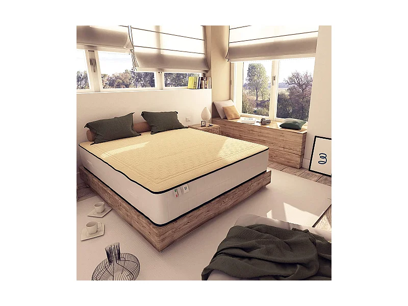 Materasso Memory e Lattice Memory Cotton Alto 24 cm Singolo con Rivestimento in Cotone, misura 70x190 cm