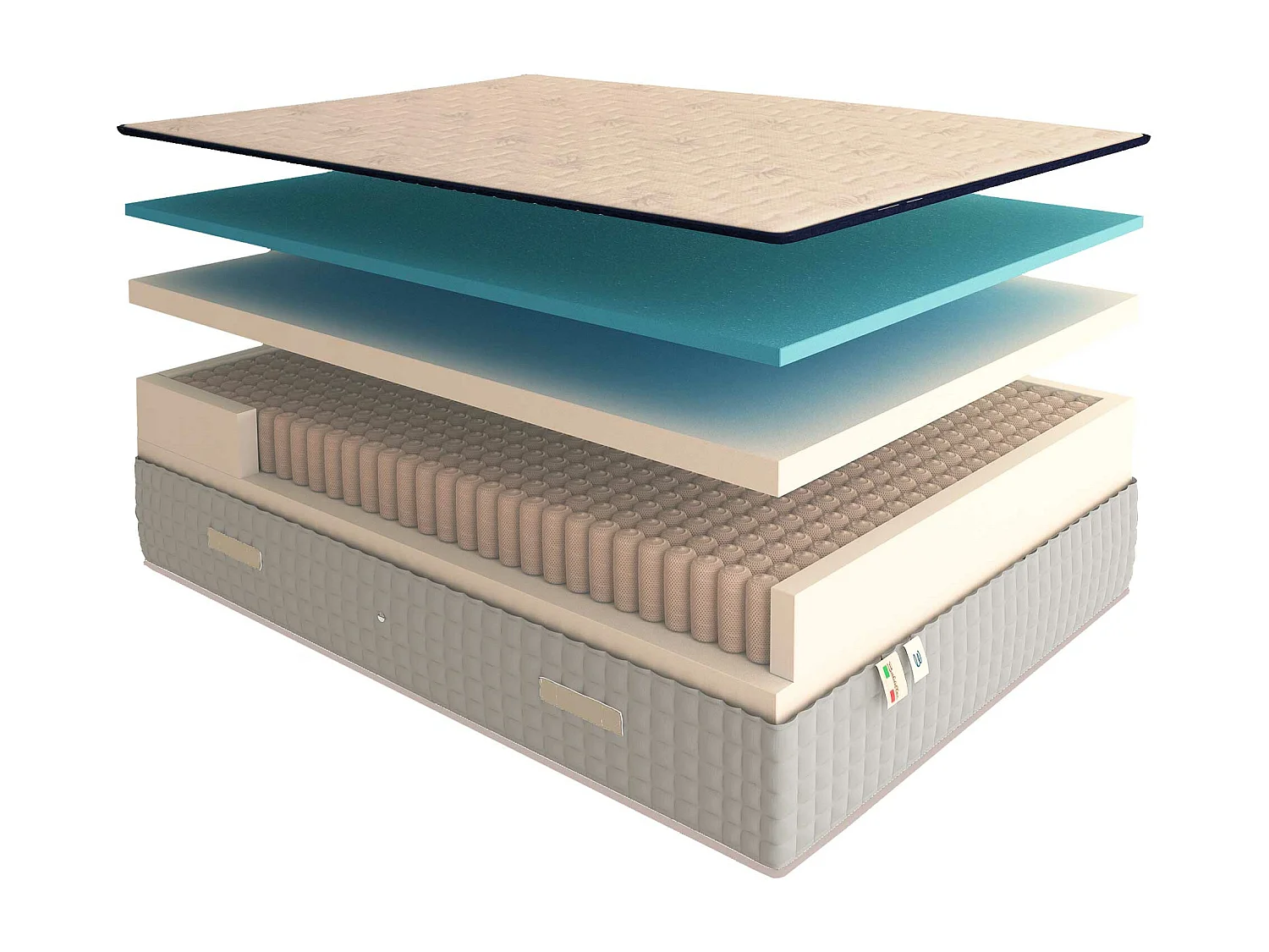 Materasso Molle e 5 Cm Memory Altezza 27 Cm Luxury Singolo 70x190 cm