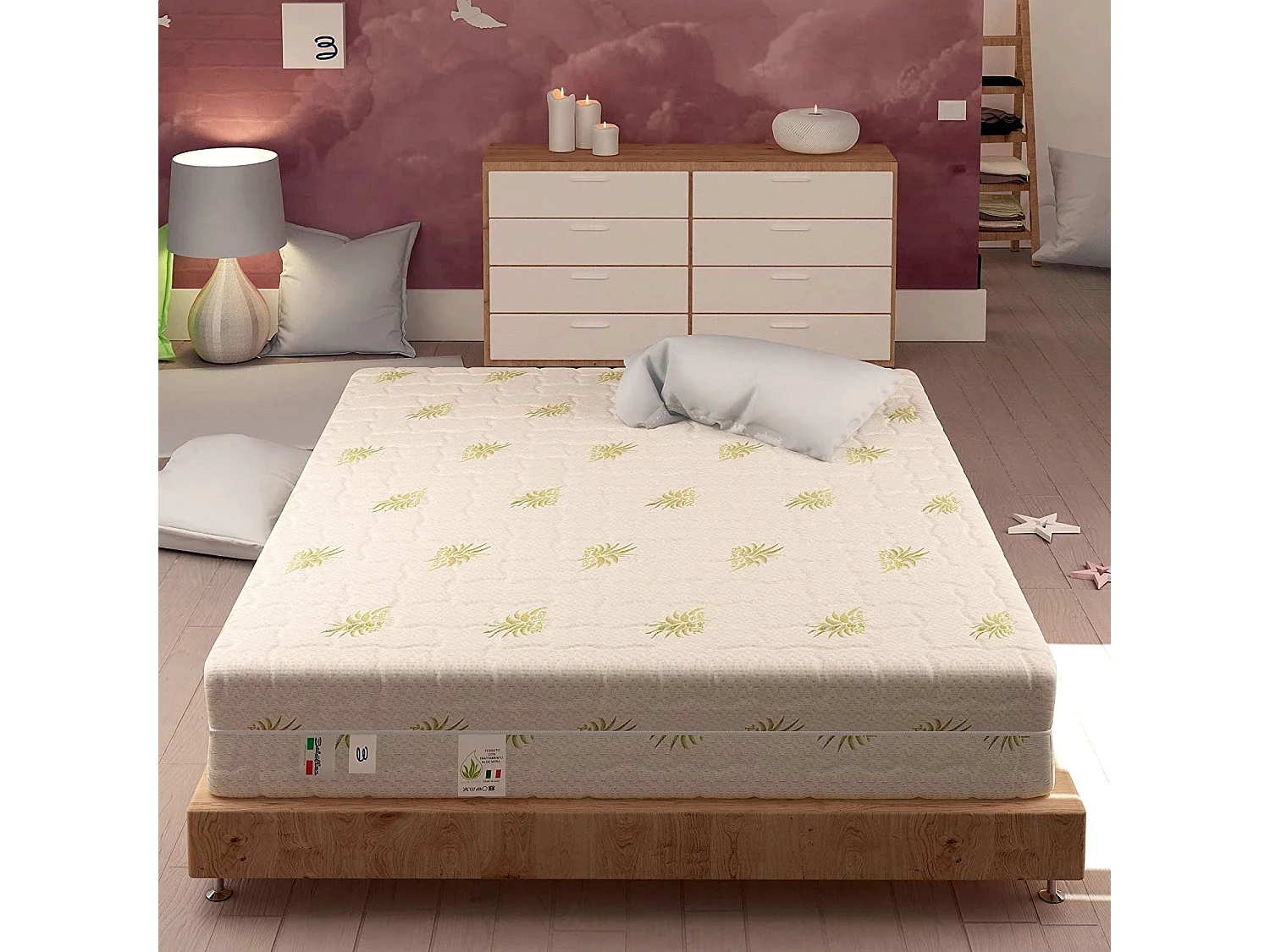 Materasso Memory Dream Soft Matrimoniale con Rivestimento in Aloe Vera, Memory 7 cm, misura 160x190 cm