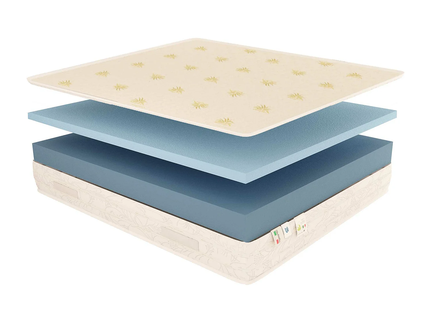 Materasso Memory Foam 23 cm Easy Super Top con fodera Aloe Vera Piazza e mezza misura 120x190 cm