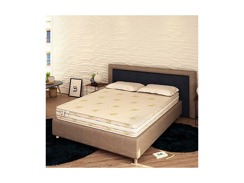 Materasso a Molle Ortopedico Medio Rigido Ortopedic H20 100% Made in Italy Matrimoniale misura 140x190 cm