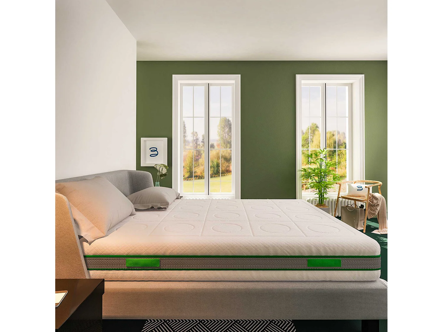 Materasso 800 Molle e Memory 5 cm Green Spring Plus, misura 70x190 cm