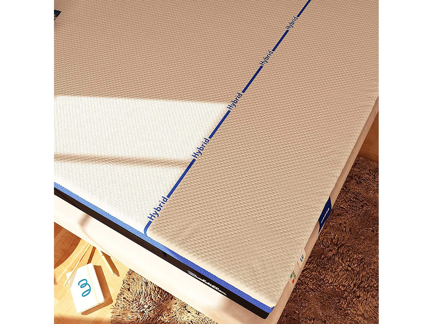 Materasso 1600 Molle e Memory 5 cm Hybrid Bros Singolo misura 80x200 cm