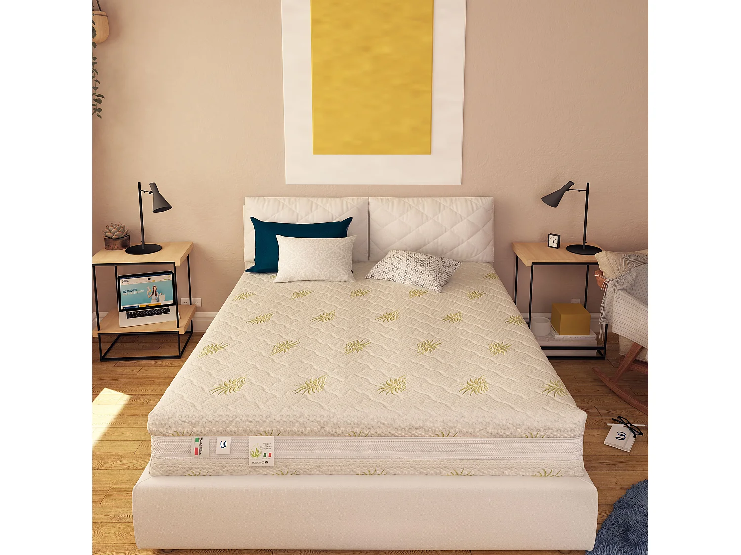 Materasso Memory Foam 4 Strati Alto 23 cm Super Top Matrimoniale misura 140x190 cm