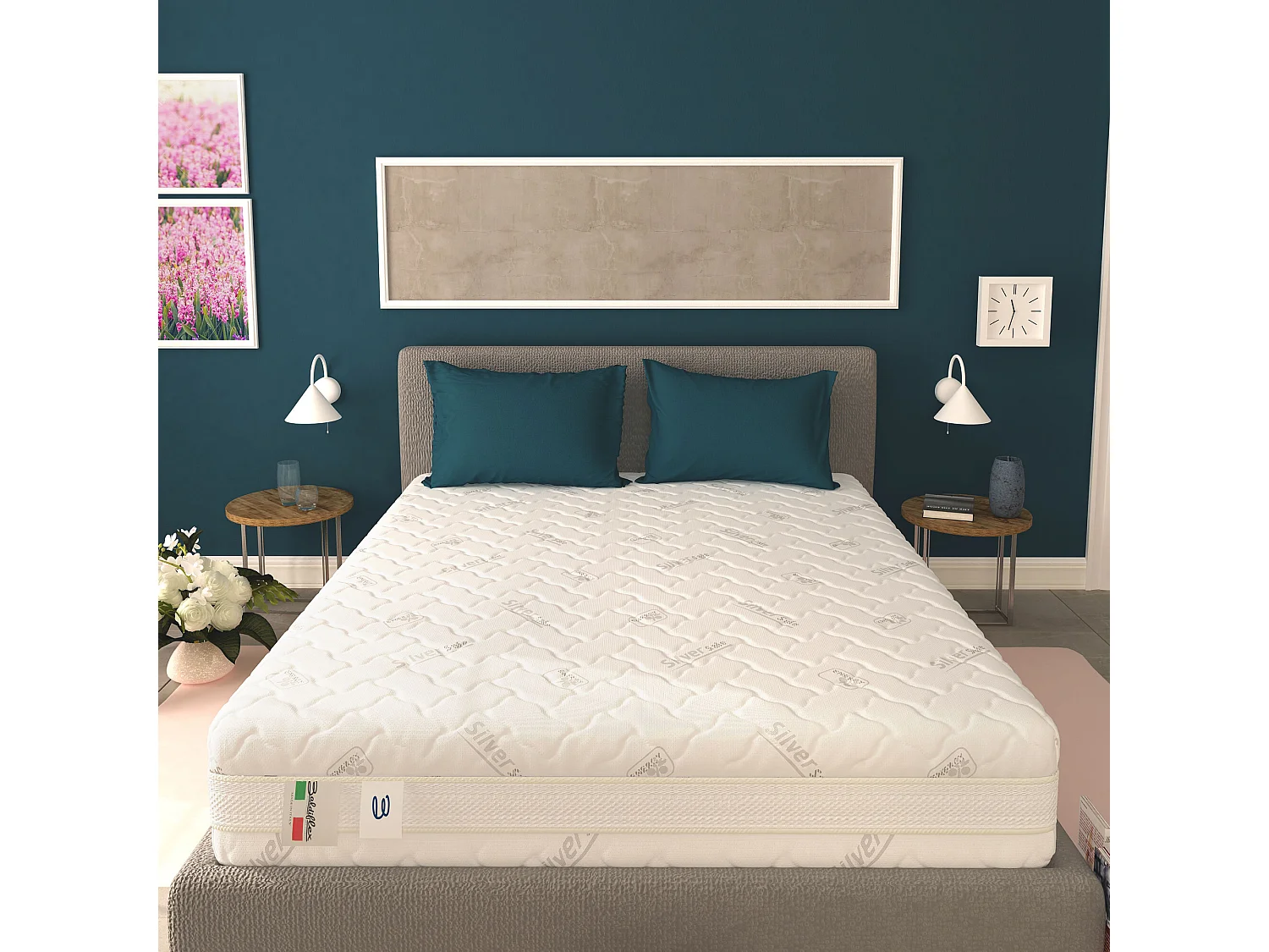 Materasso Memory Foam 25 cm a Zone Differenziate Sweet Armony Silver Safe Singolo misura 90x200 cm