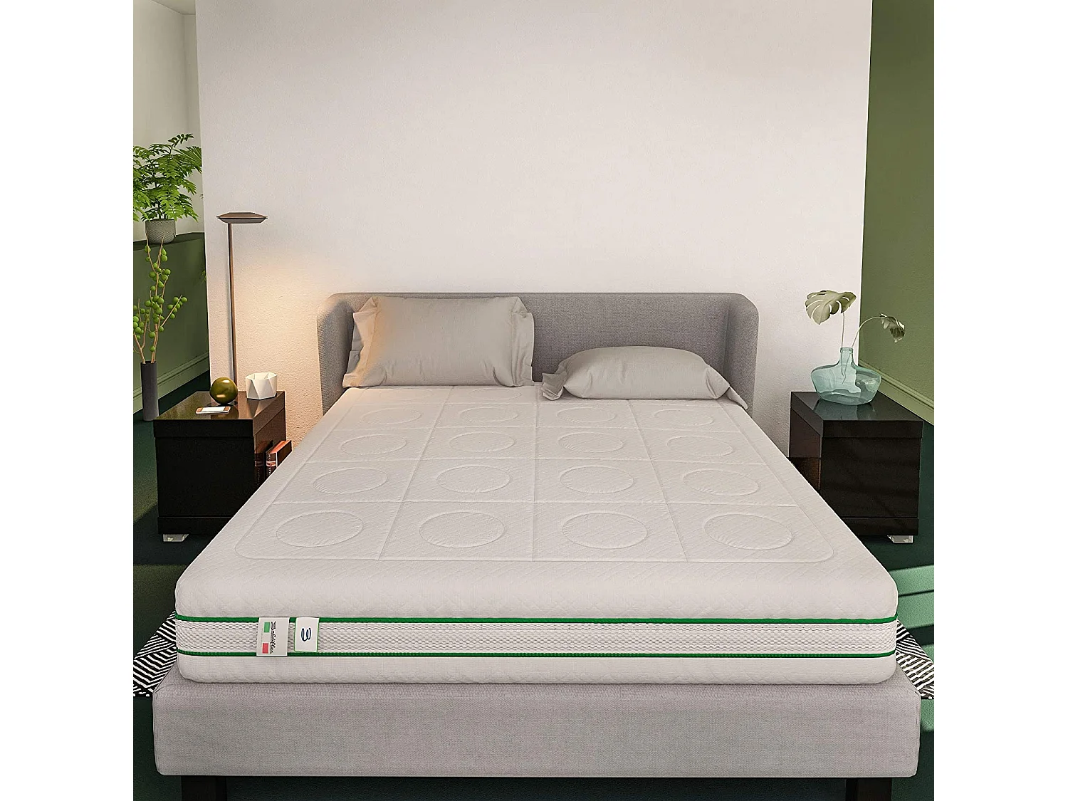 Materasso 800 Molle e Memory 3 cm Green Spring, misura 170x190 cm