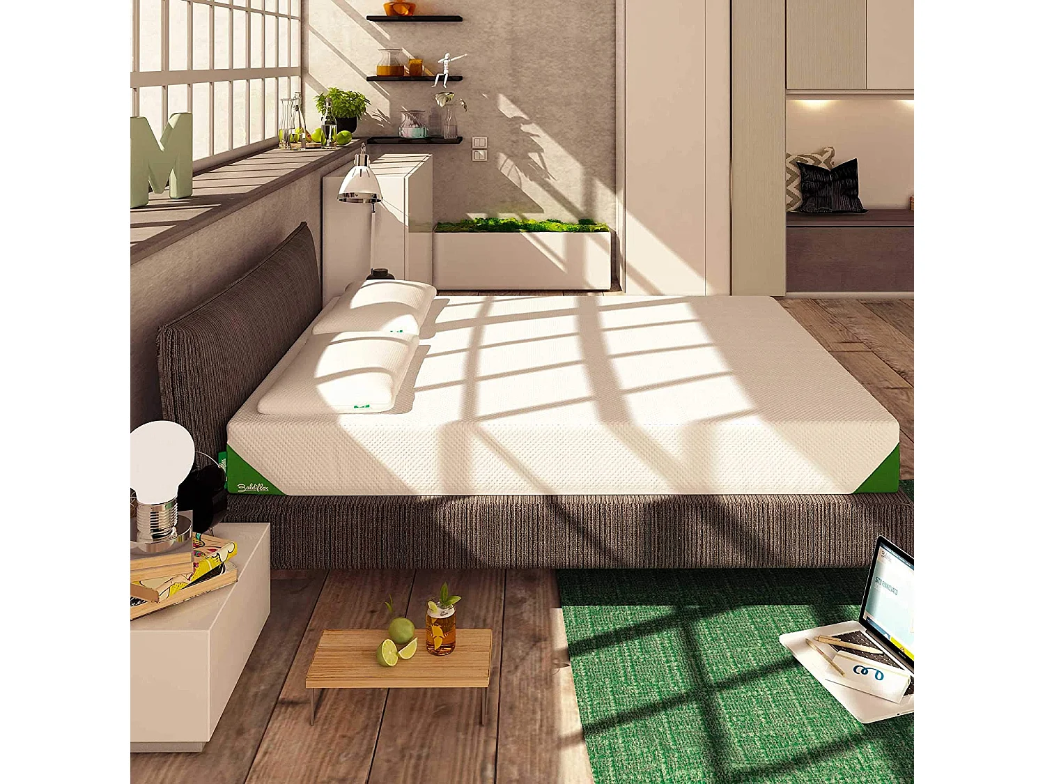 Materasso Memory Foam Mojito 20 cm con Fodera Sfoderabile, Piazza e mezza misura 120x190 cm