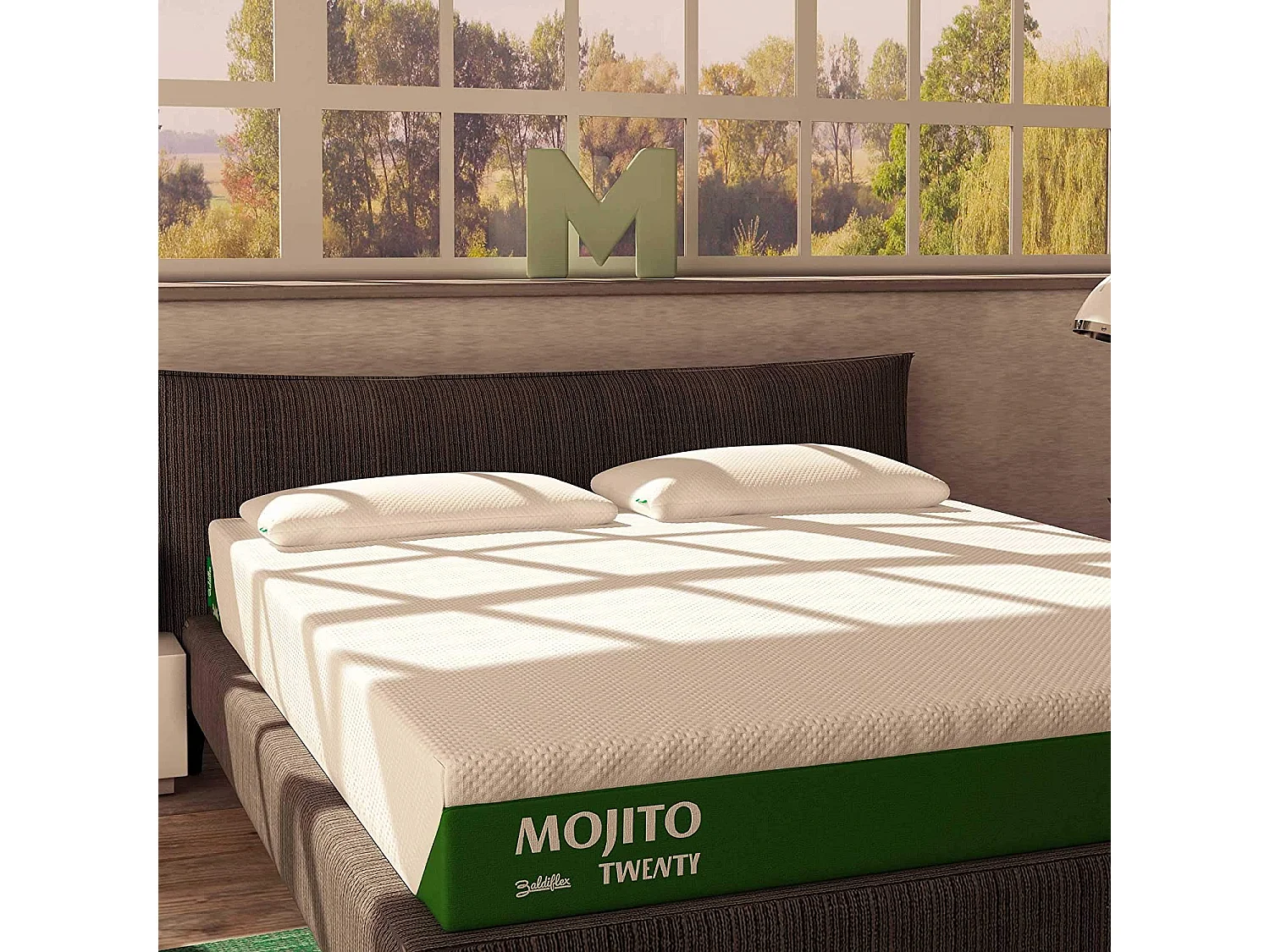 Materasso Memory Foam Mojito 20 cm con Fodera Sfoderabile, Singolo misura 90x190 cm