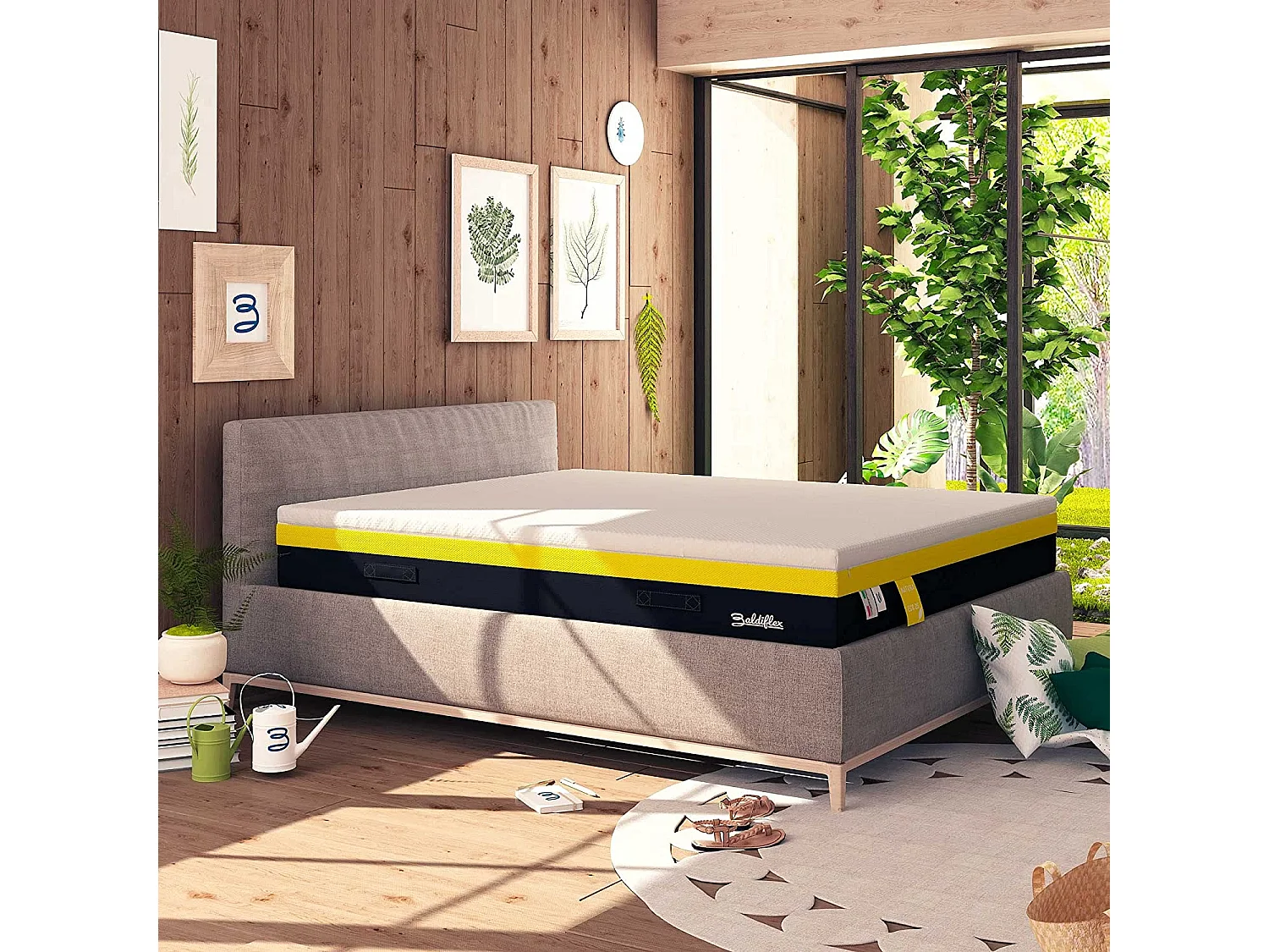 Materasso Lattice e Cocco Natura Eco 25 con Fodera Sfoderabile in Cotone Naturale, Singolo misura 100x200 cm