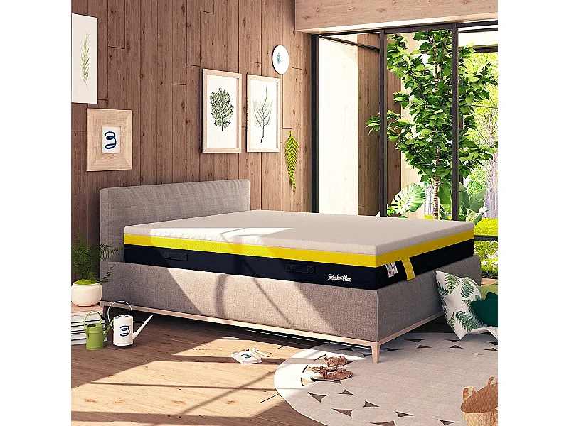 Materasso Lattice e Cocco Natura Eco 25 con Fodera Sfoderabile in Cotone Naturale, Singolo misura 100x200 cm