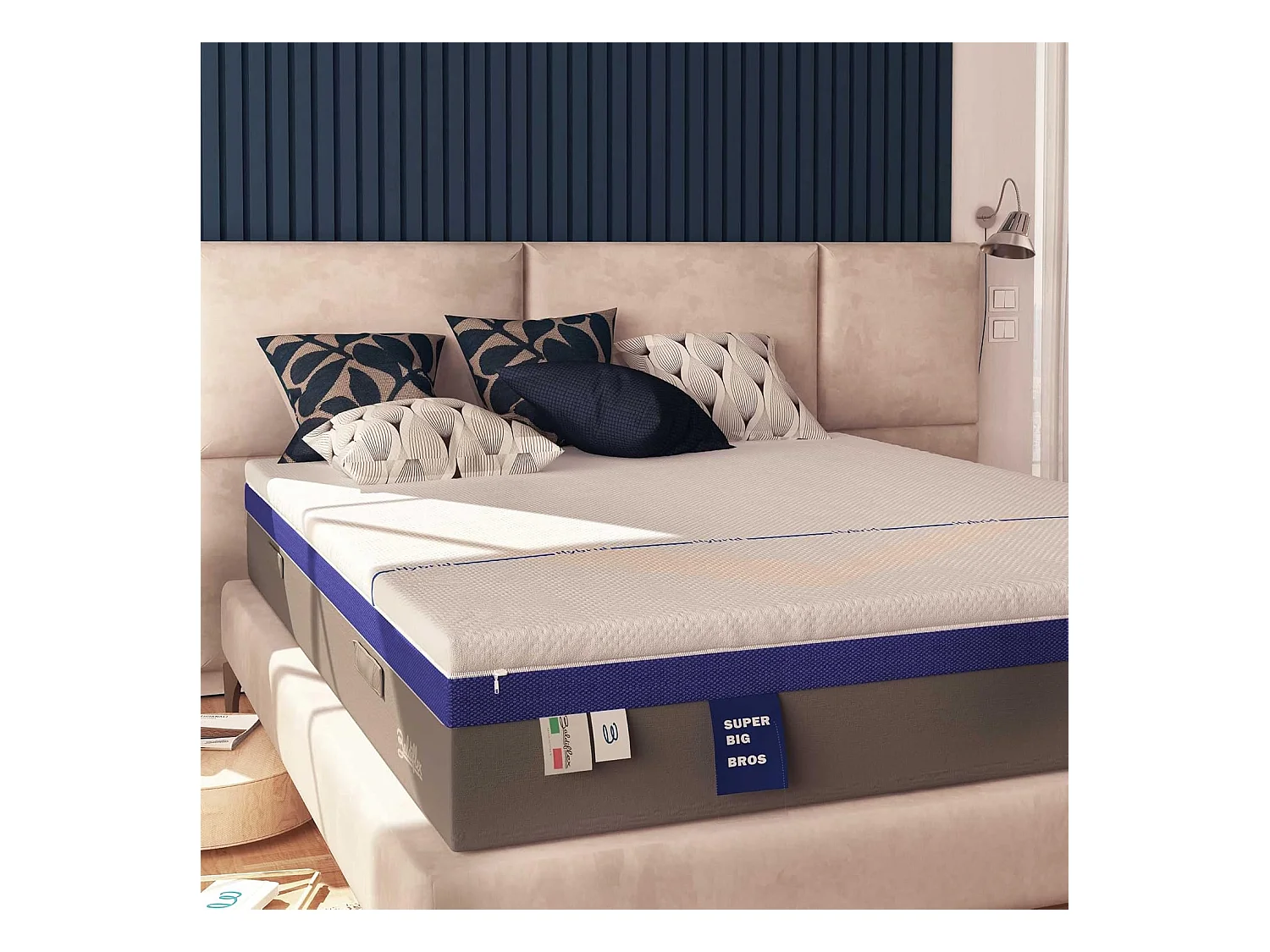 Materasso 3000 Molle e Memory 5 cm Alto 30 cm Hybrid Super Big Bros misura 140x200 cm