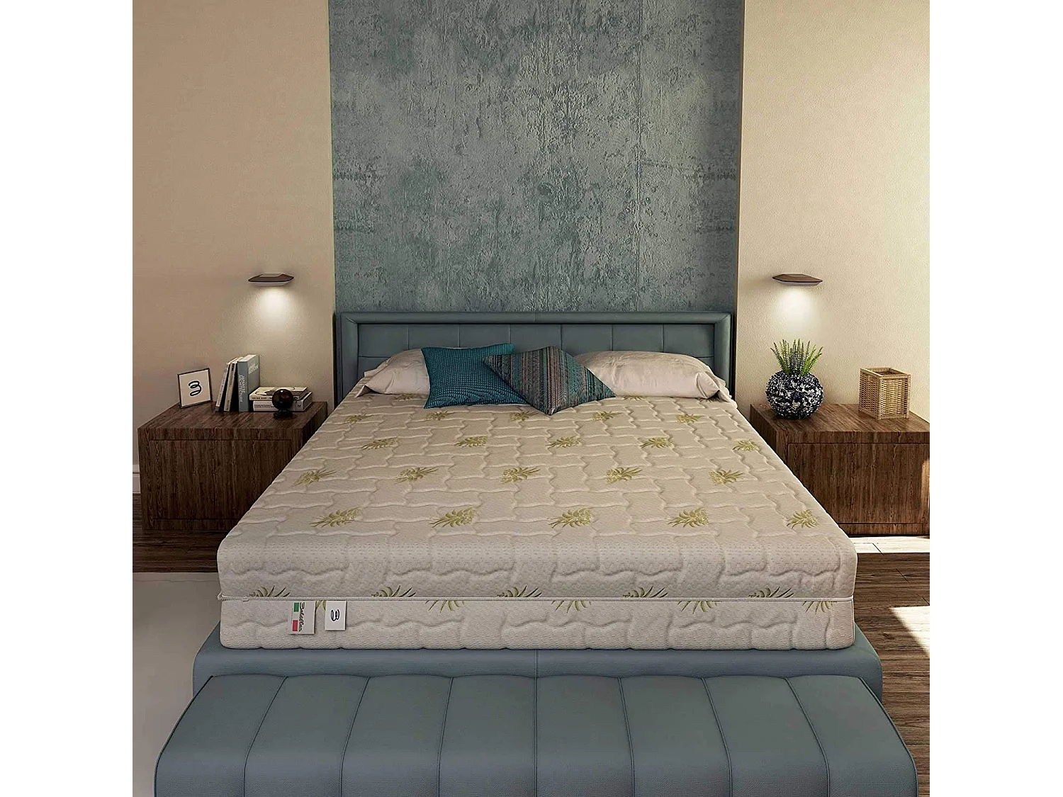 Materasso Memory con 7 cm di Memory Fresh Massaggiante, Evolution Matrimoniale misura 160x200 cm
