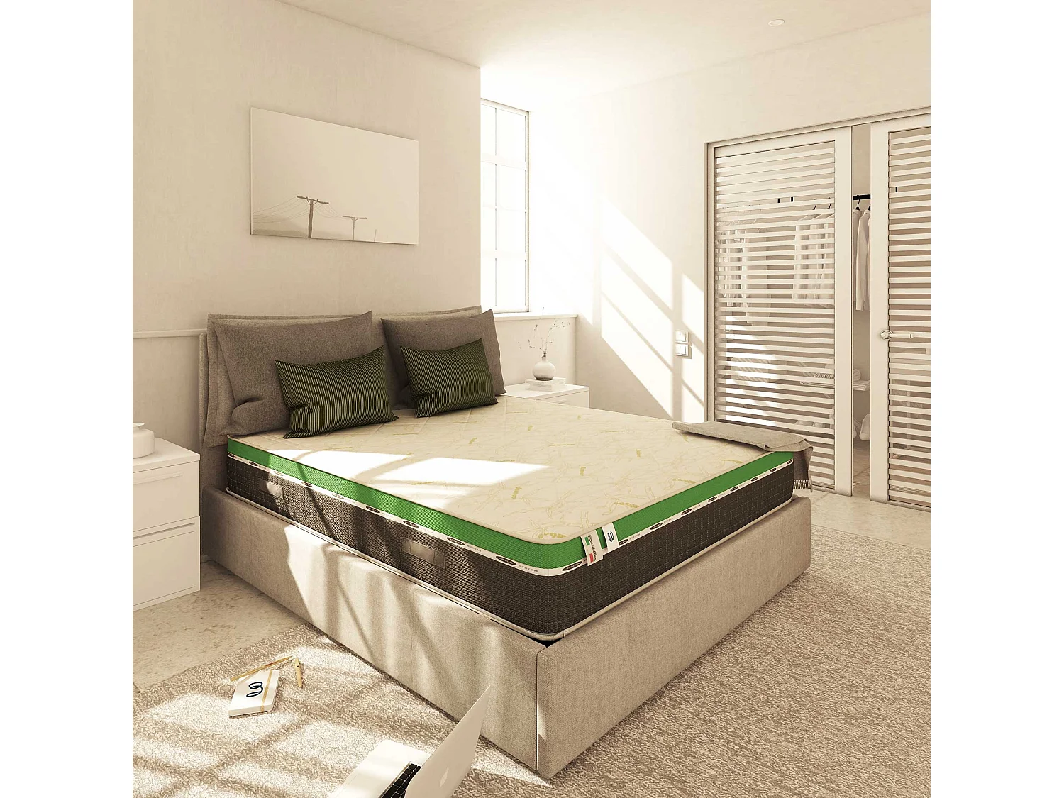 Materasso 1600 Molle e Memory 5 cm Energy Matrimoniale misura 160x190 cm