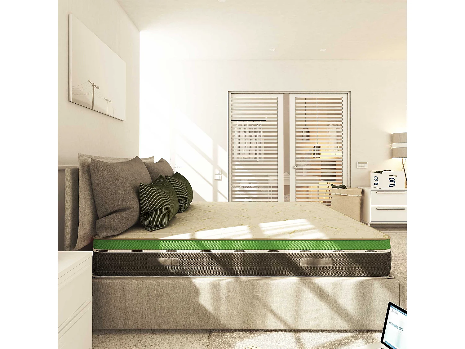 Materasso 1600 Molle e Memory 5 cm Energy Matrimoniale misura 160x190 cm