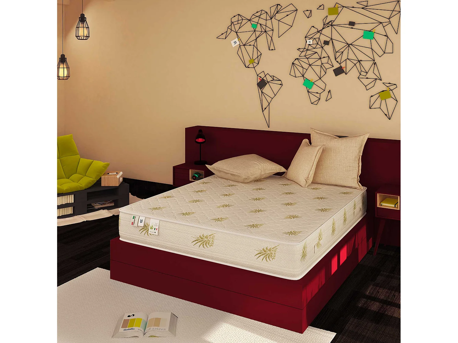 Materasso Memory Foam 23 cm Easy Super Top con fodera Aloe Vera Matrimoniale misura 140x190 cm