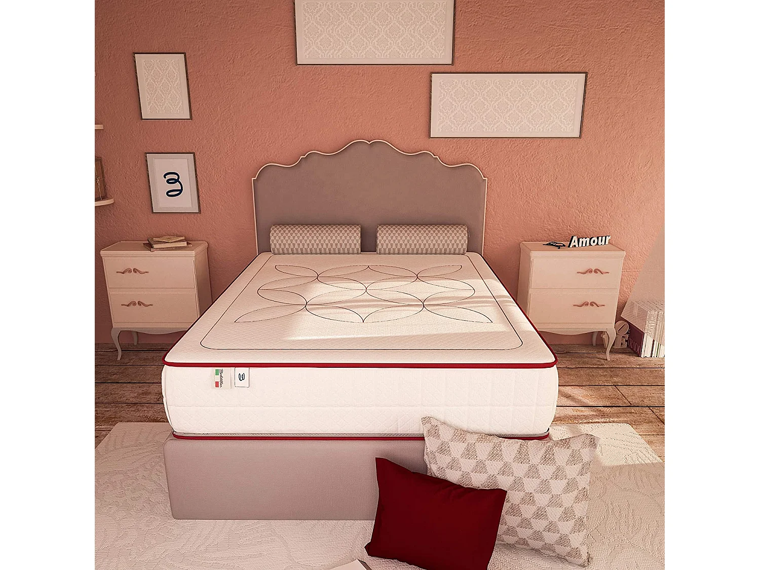 Materasso Memory Amour H24 Matrimoniale Memory 4 cm, Sfoderabile, 160x190 cm