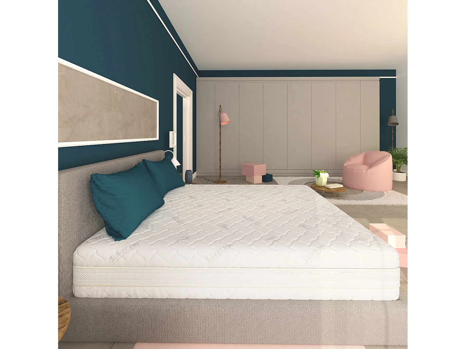Materasso Memory Foam 25 cm a Zone Differenziate Sweet Armony Silver Safe Matrimoniale misura 140x200 cm