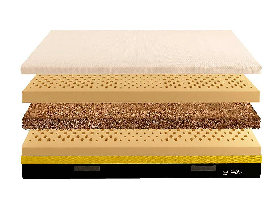 Materasso Lattice e Cocco Natura Eco 25 con Fodera Sfoderabile in Cotone Naturale, Matrimoniale misura 160x200 cm