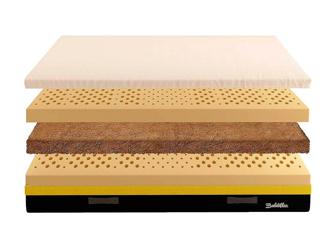 Materasso Lattice e Cocco Natura Eco 25 con Fodera Sfoderabile in Cotone Naturale, Singolo misura 80x190 cm