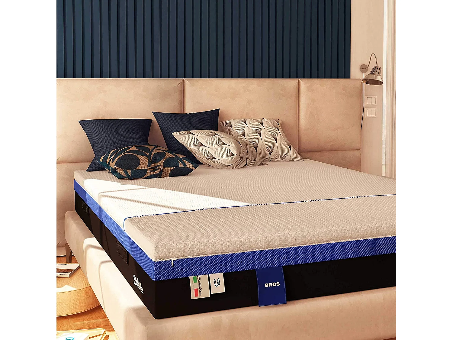 Materasso 1600 Molle e Memory 5 cm Hybrid Bros Matrimoniale misura 170x190 cm