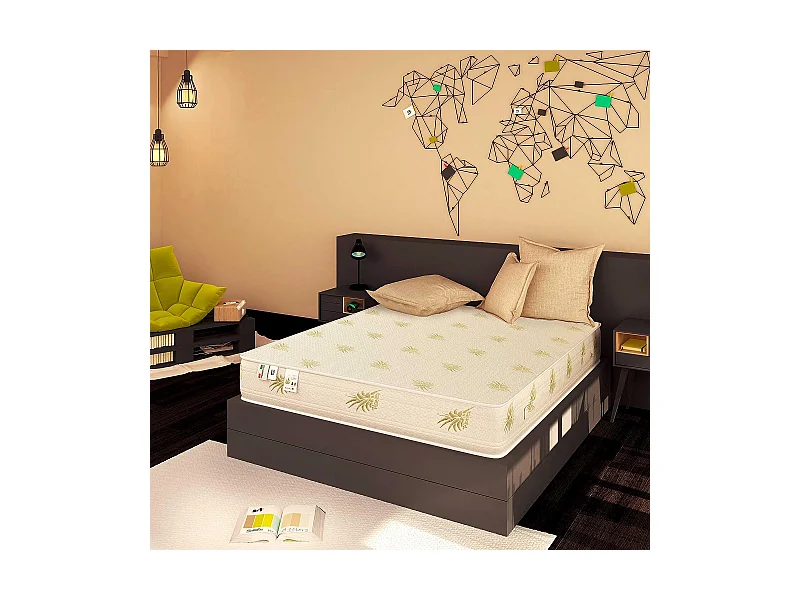 Materasso Memory Foam 25 cm Duck con fodera Aloe Vera Singolo misura 80x190 cm