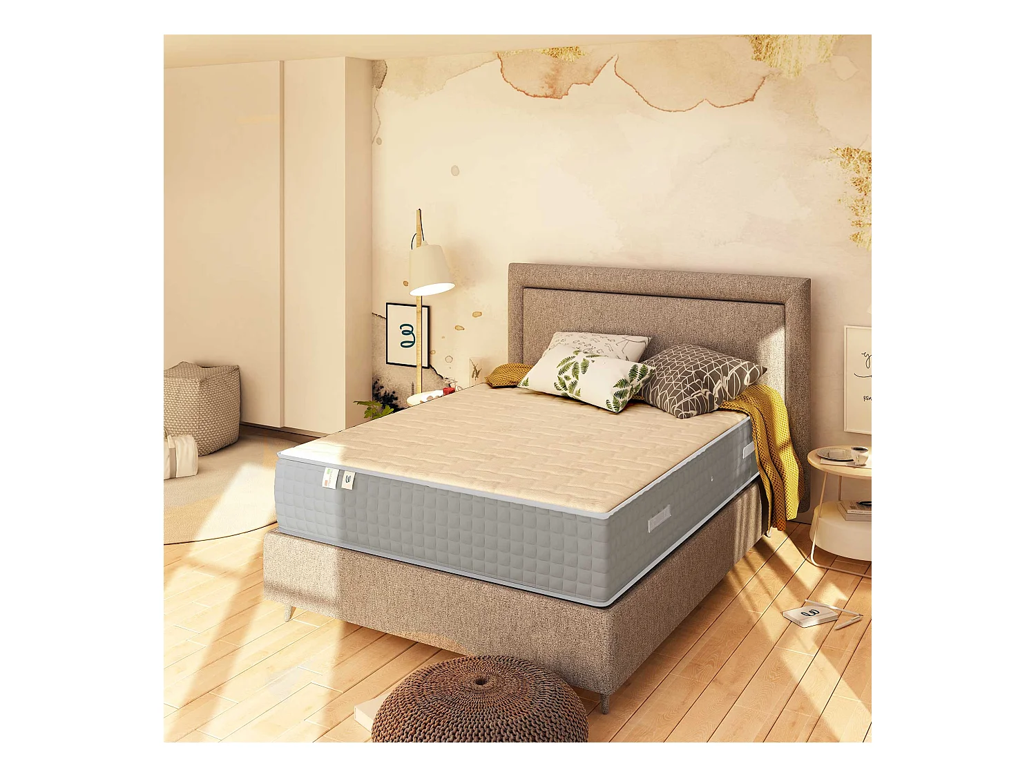 Materasso Molle e 5 Cm Memory Altezza 27 Cm Luxury Matrimoniale Francese 140x190 cm