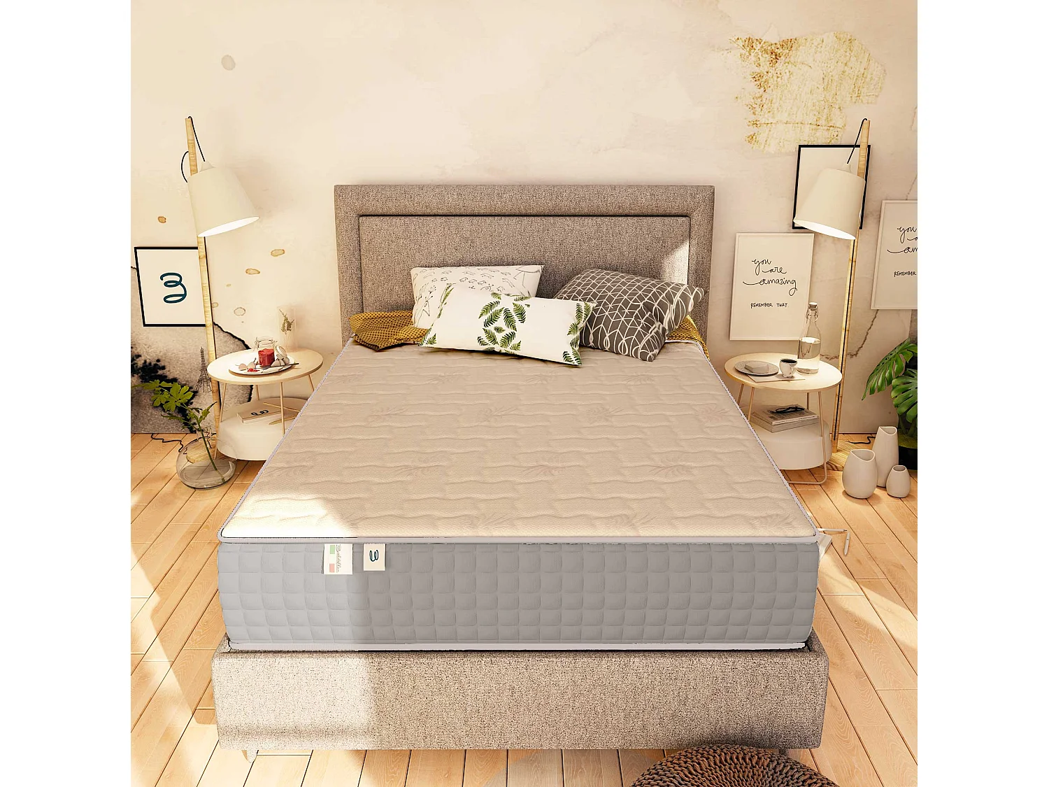 Materasso Molle e 5 Cm Memory Altezza 27 Cm Luxury Matrimoniale Francese 140x190 cm