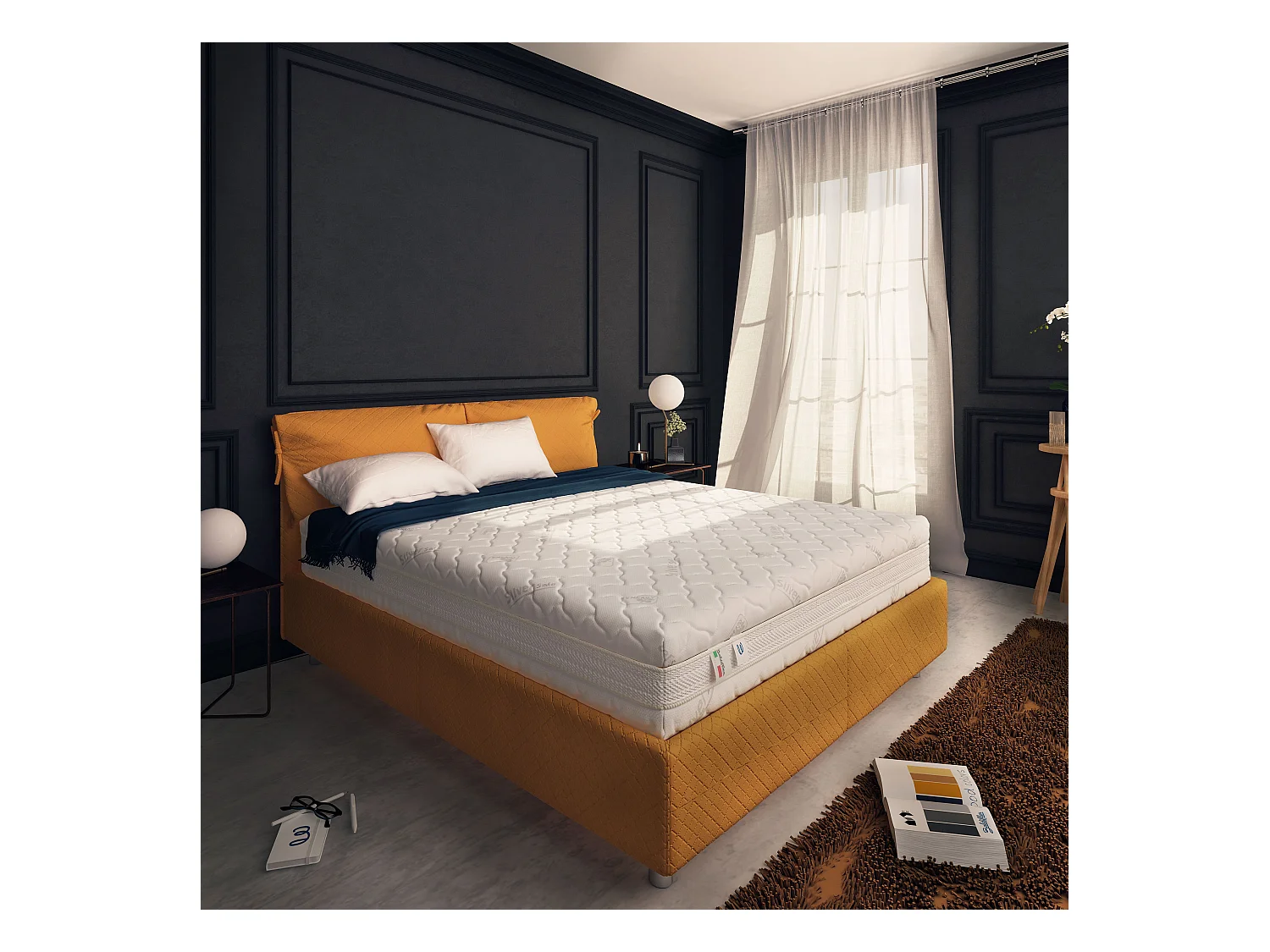 Materasso 800 Molle e Memory 5 cm Matrimoniale misura 160x200 cm