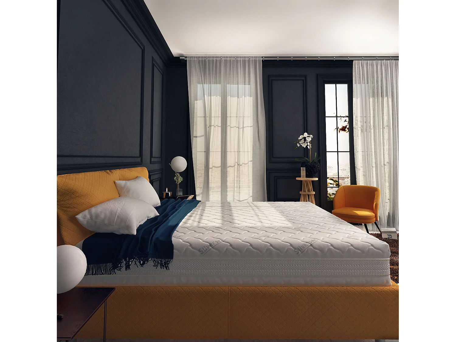 Materasso 800 Molle e Memory 5 cm Matrimoniale misura 160x200 cm