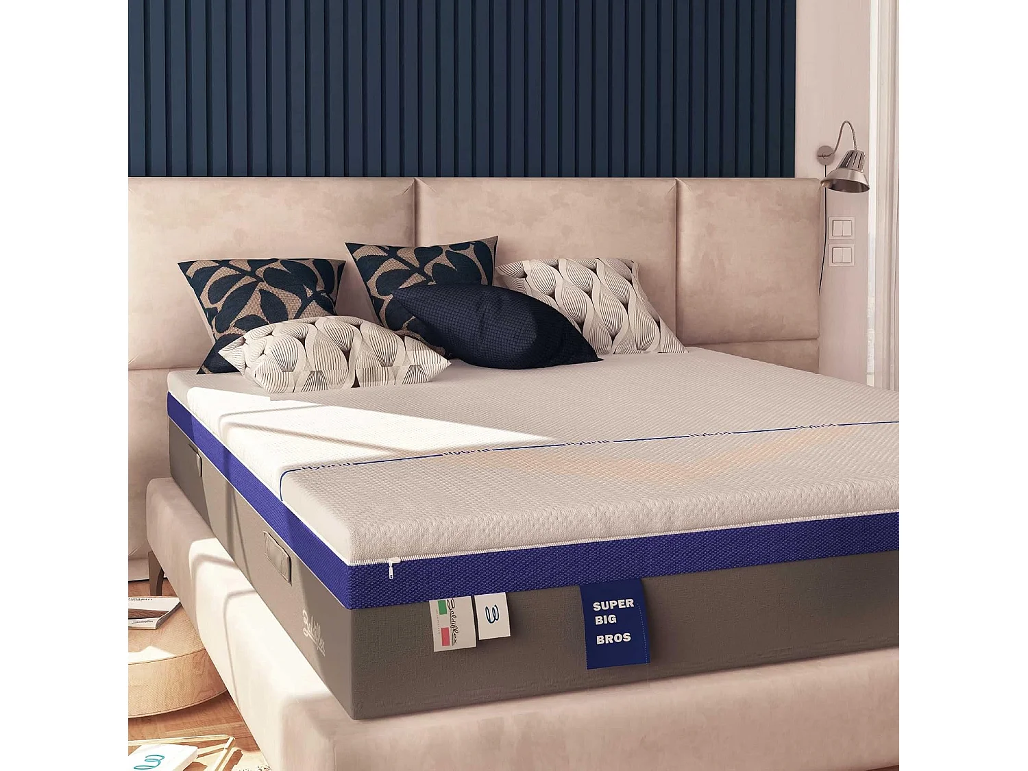 Materasso 3000 Molle e Memory 5 cm Alto 30 cm Hybrid Super Big Bros misura 80x190 cm