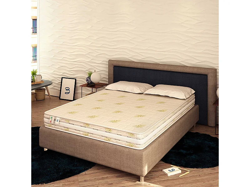 Materasso a Molle Ortopedico Medio Rigido Ortopedic H20 100% Made in Italy Matrimoniale misura 160x200 cm