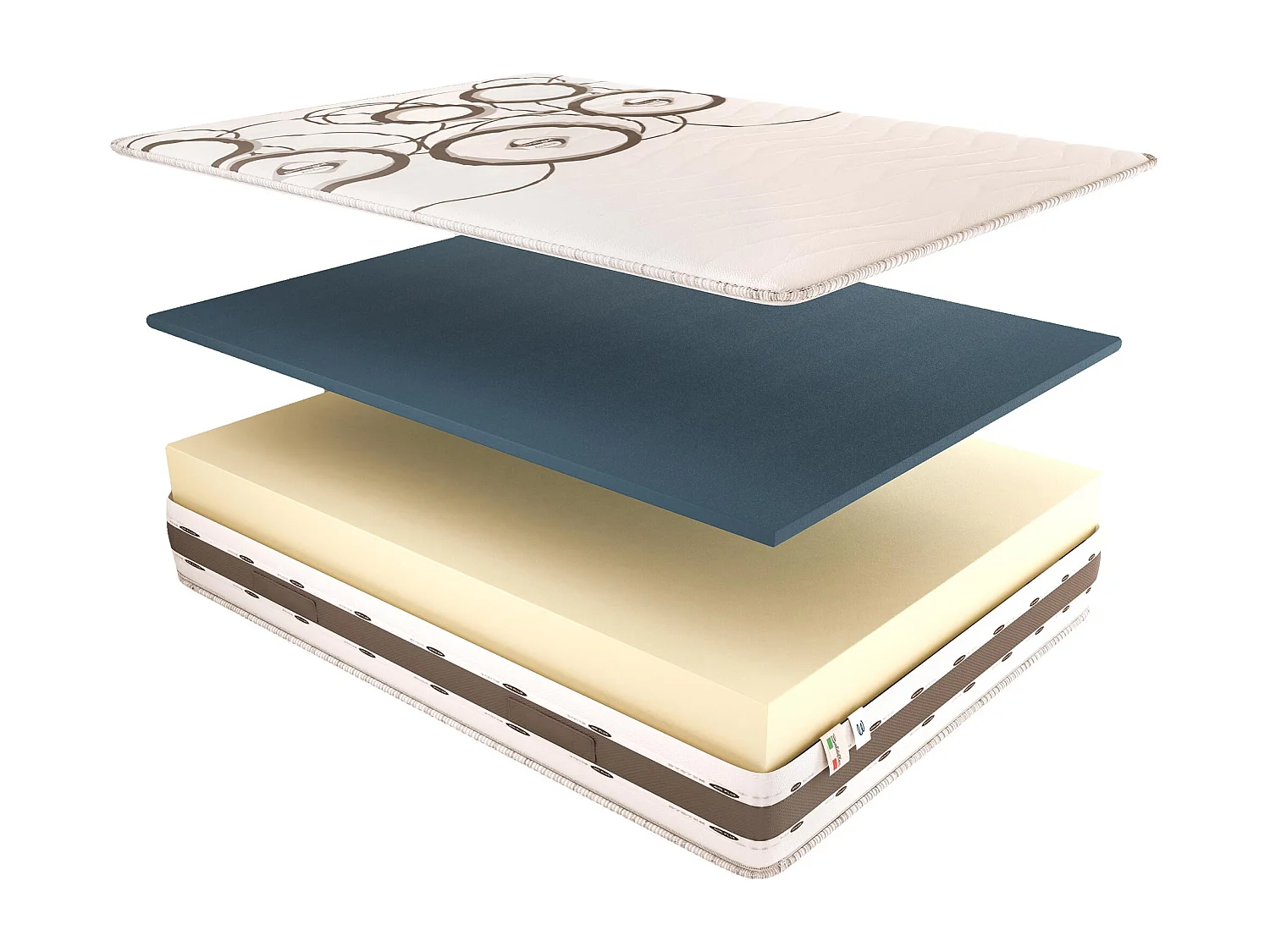 Materasso Memory Alto 20 Cm | Certificato Sanitized | Fascia Traspirante 3D | Notti d'Argento Singolo 100x200 cm