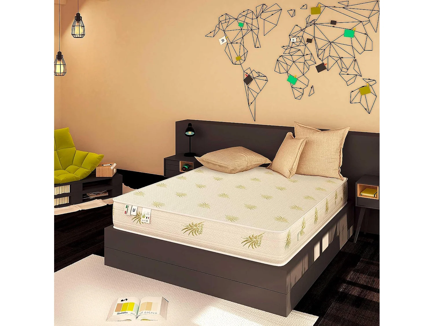 Materasso Memory 27 cm Duck Premium con fodera Aloe Vera Piazza e mezza misura 120x190 cm