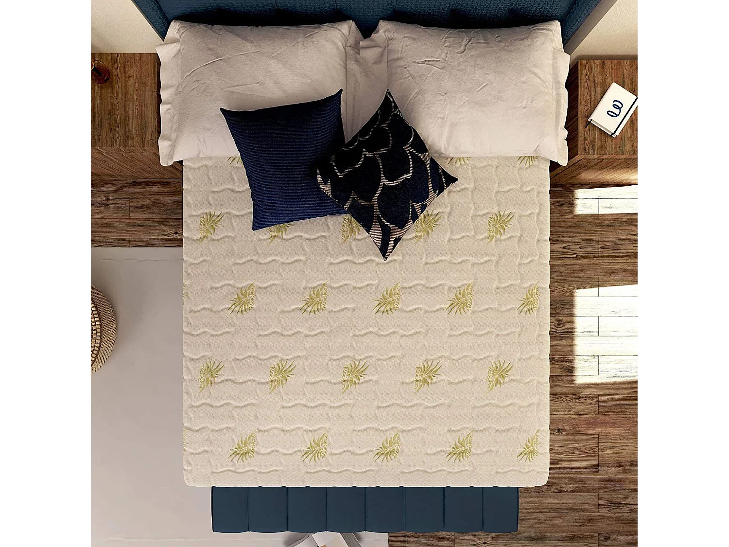 Materasso Memory Dream Super Matrimoniale con Rivestimento in Aloe Vera, Memory 7 cm, misura 140x200 cm