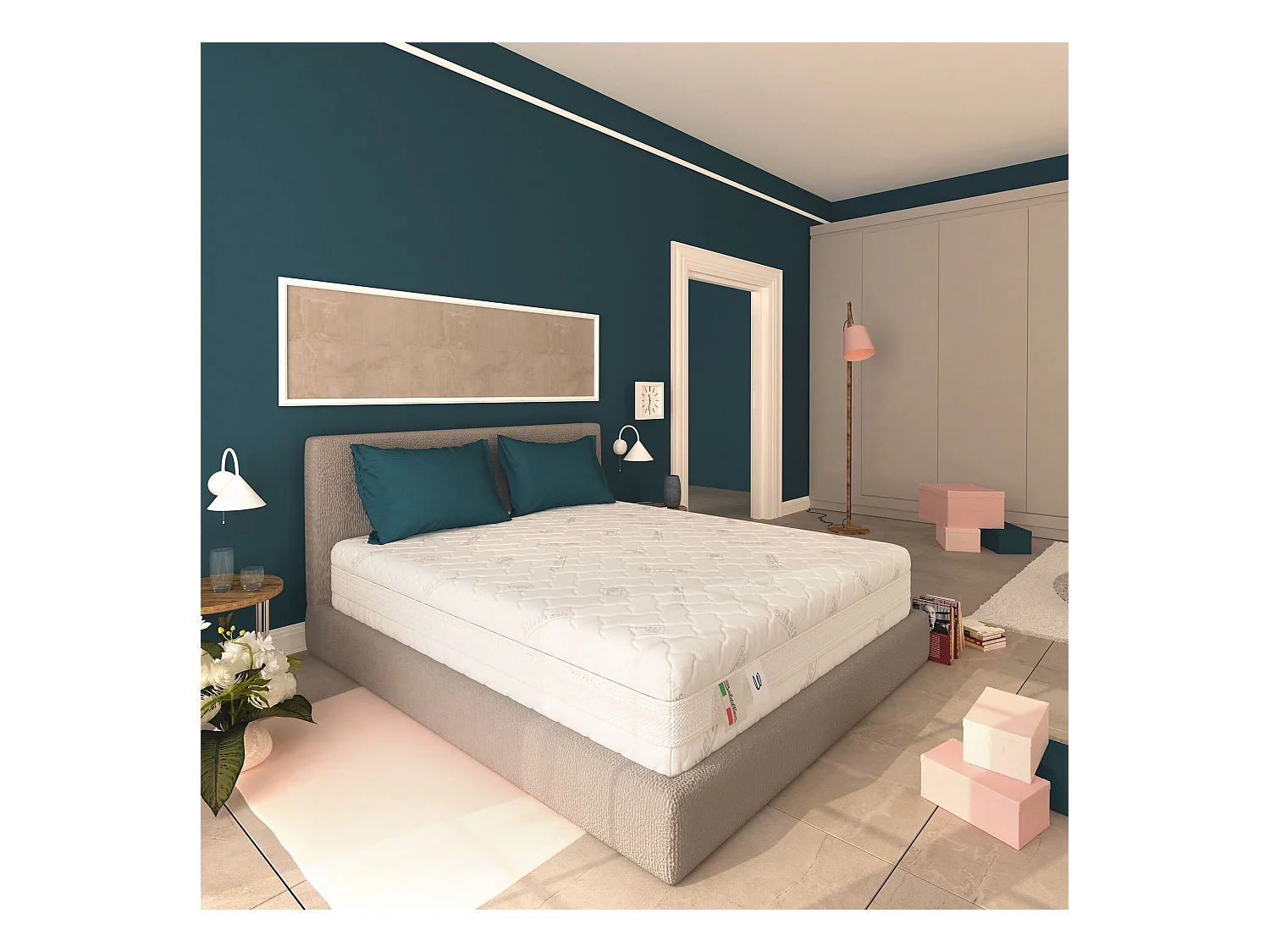 Materasso Memory Foam 25 cm a Zone Differenziate Sweet Armony Silver Safe Singolo misura 100x200 cm