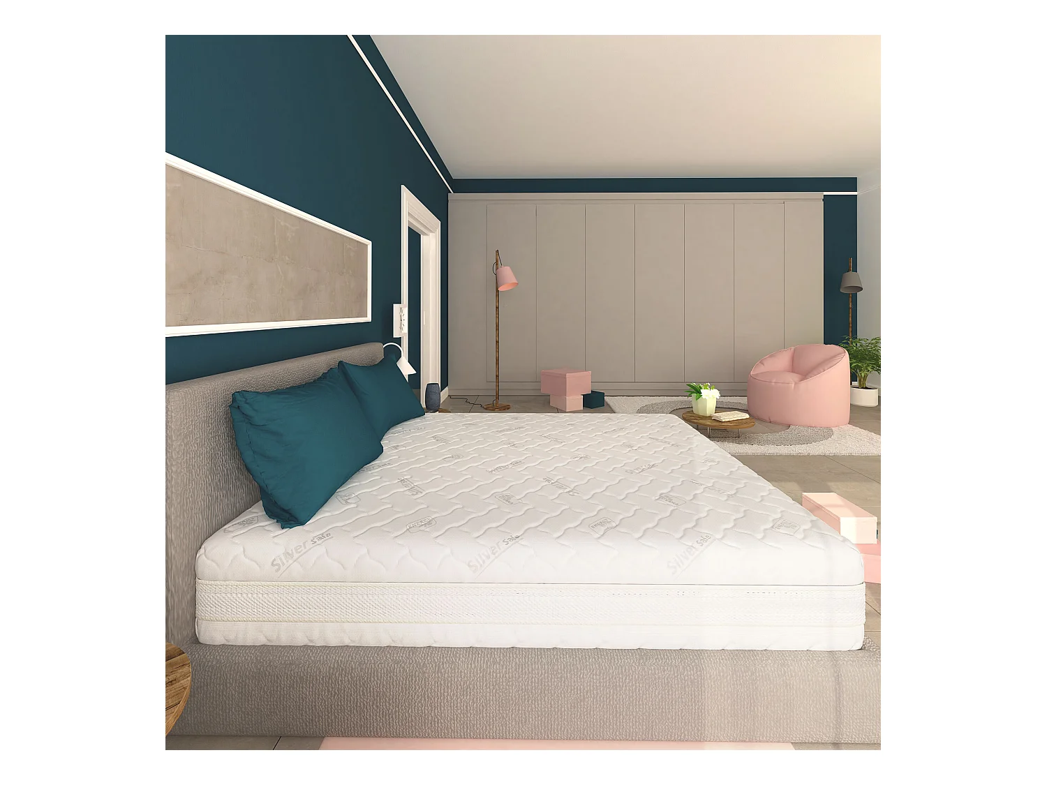 Materasso Memory Foam 25 cm a Zone Differenziate Sweet Armony Silver Safe Singolo misura 100x200 cm