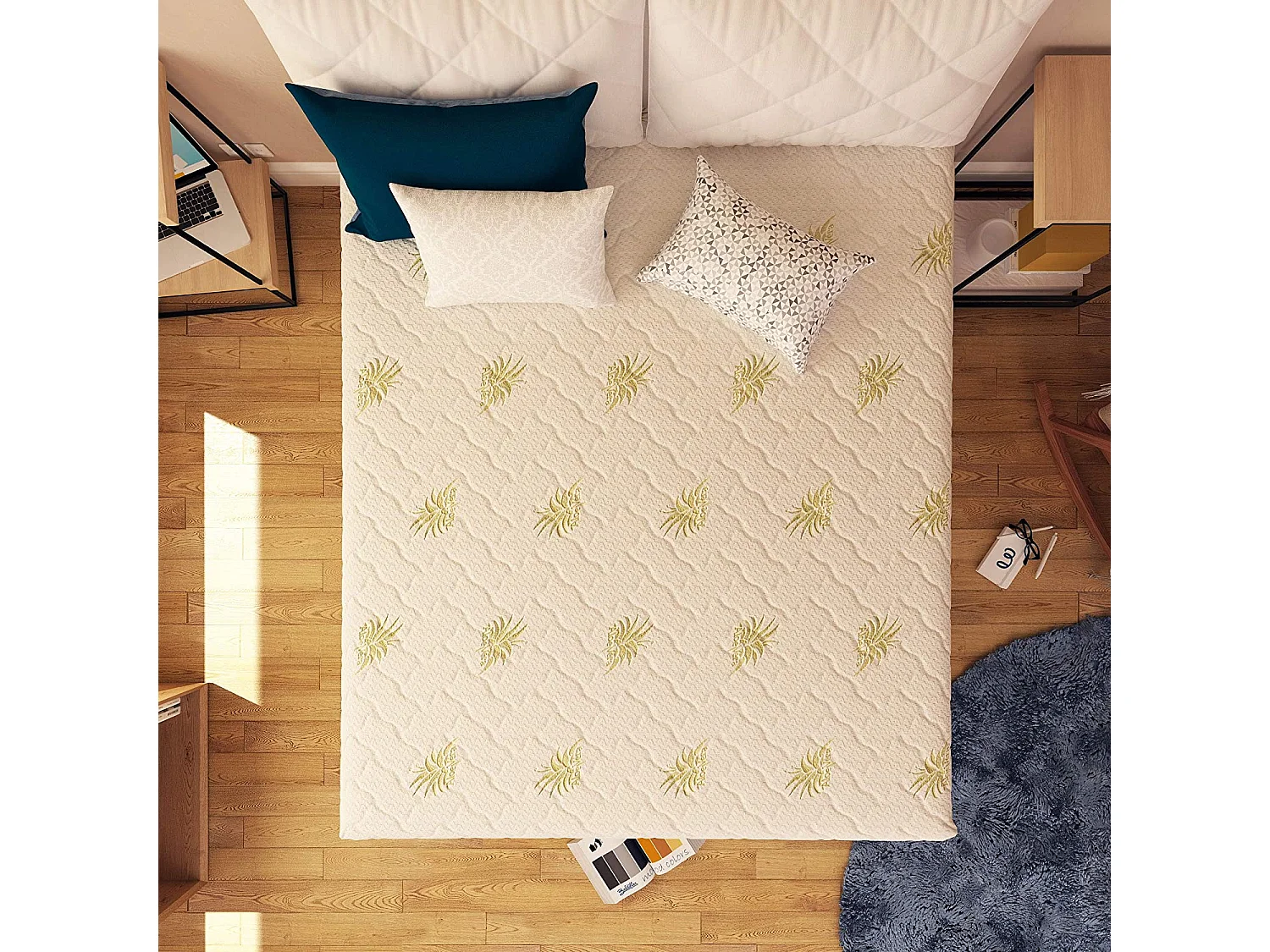 Materasso Memory Foam 4 Strati Alto 23 cm Super Top Matrimoniale misura 160x190 cm