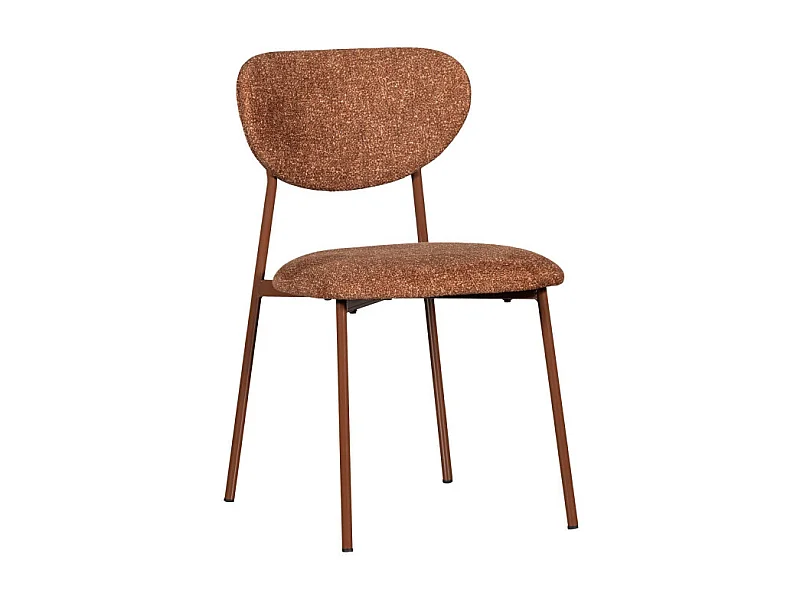 Valor - Lot de 2 chaises en tissu et métal - Marron