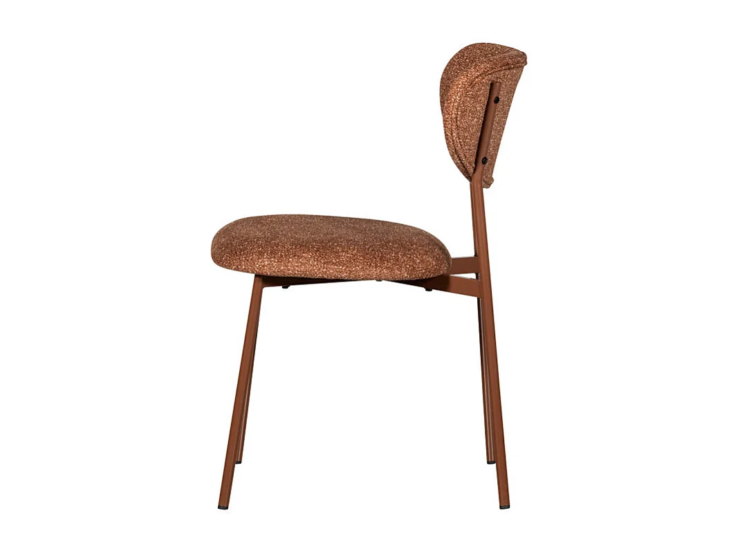 Valor - Lot de 2 chaises en tissu et métal - Marron