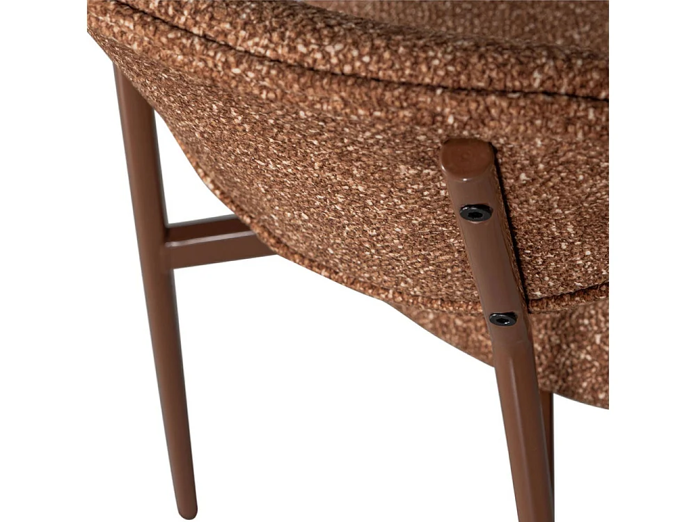 Valor - Lot de 2 chaises en tissu et métal - Marron