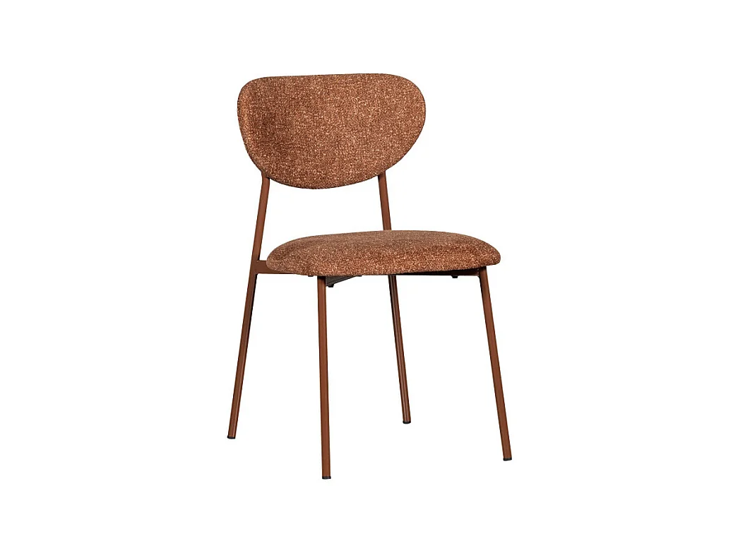 Valor - Lot de 2 chaises en tissu et métal - Marron