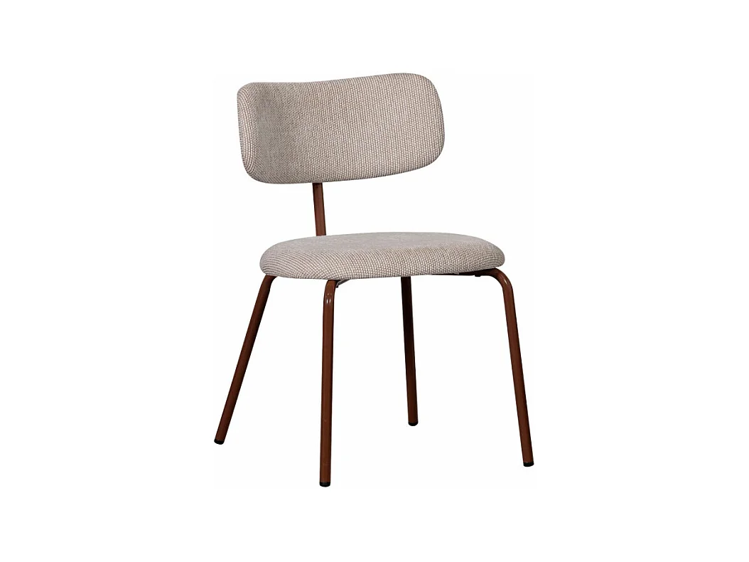 Travis - Lot de 2 chaises en tissu et pieds marron - Beige