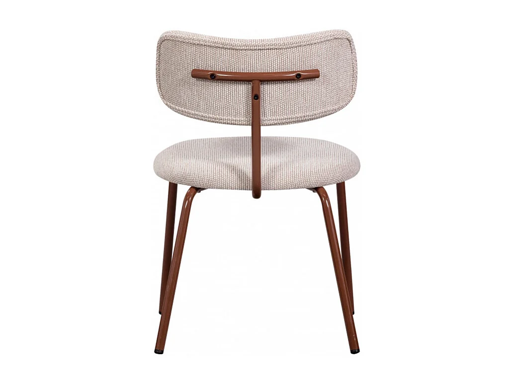 Travis - Lot de 2 chaises en tissu et pieds marron - Beige