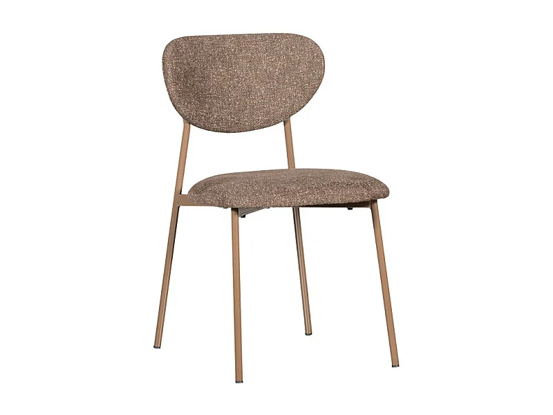 Valor - Lot de 2 chaises en tissu et métal - Taupe